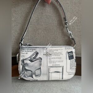 NWT!COACH Nolita 19 With Newspaper Print(COACH CDC27)fast shipping